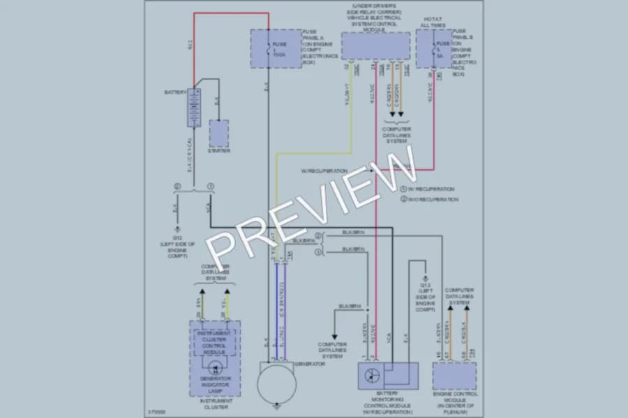 2012 Volkswagen PassatCC Starting Charging wiring diagram preview