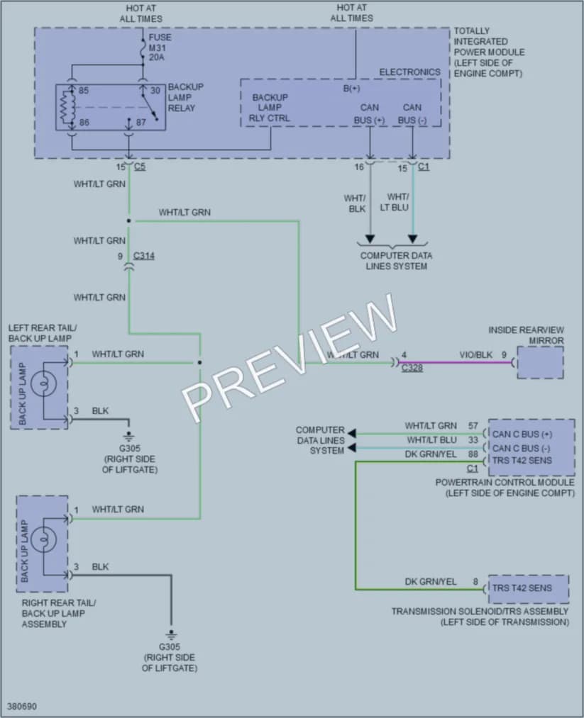 2012 Volkswagen Routan Exterior Lights wiring diagram preview
