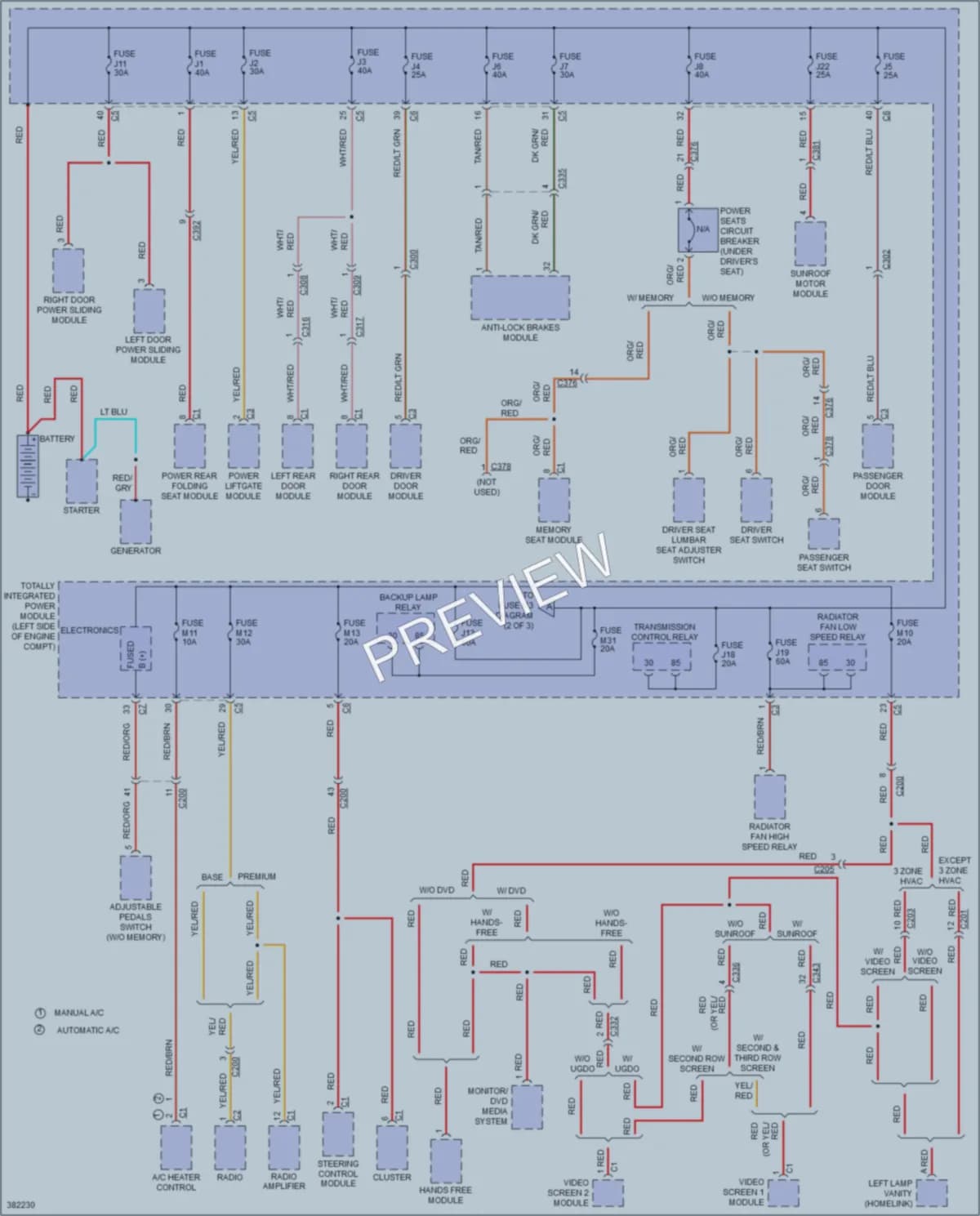 2012 Volkswagen Routan Power Distribution wiring diagram preview