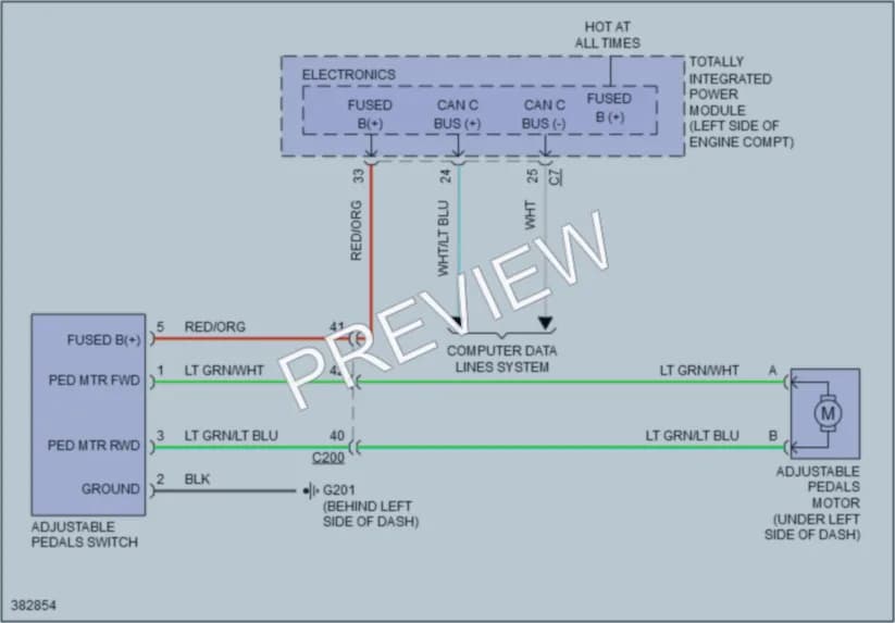 2012 Volkswagen Routan Power Seats wiring diagram preview