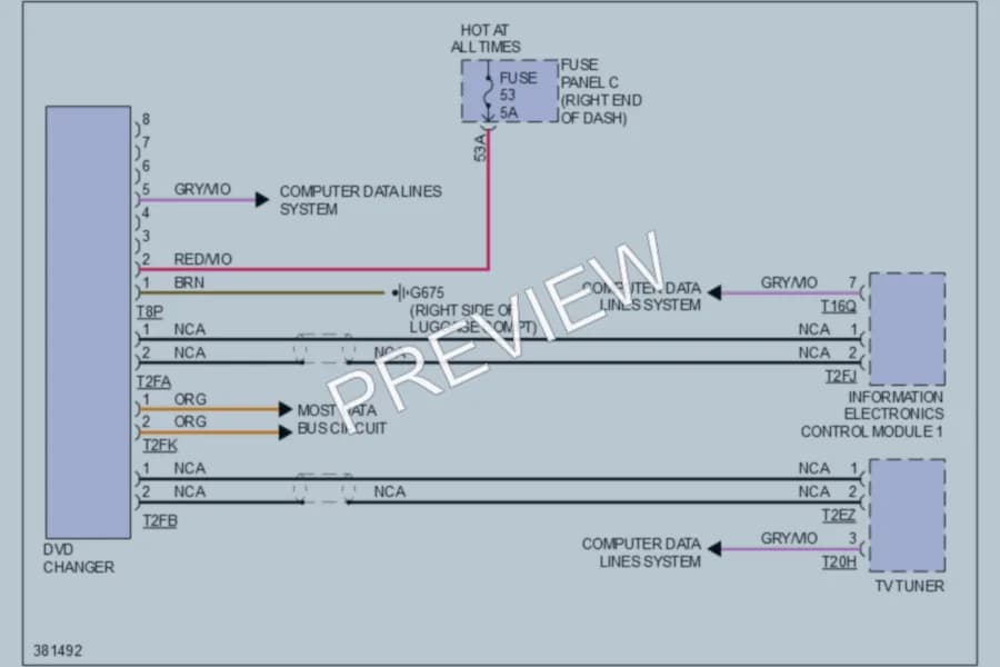 2012 Volkswagen Touareg Radio wiring diagram preview