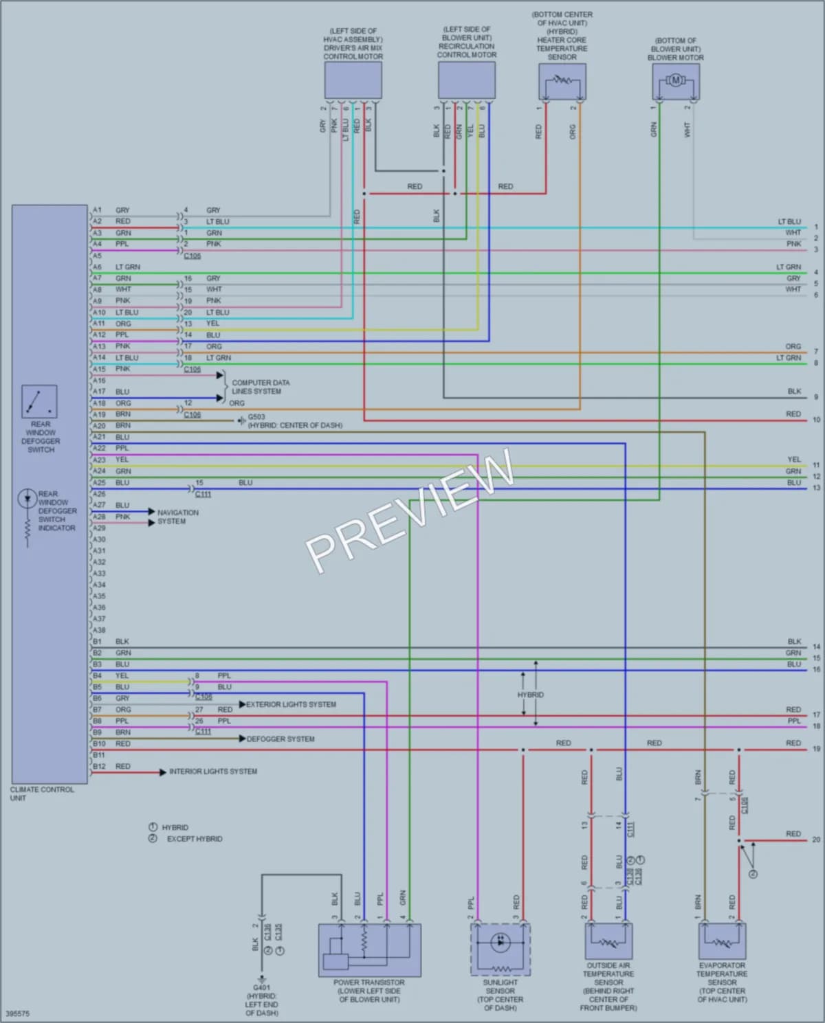 2013 Acura ILX Air Conditioning wiring diagram preview