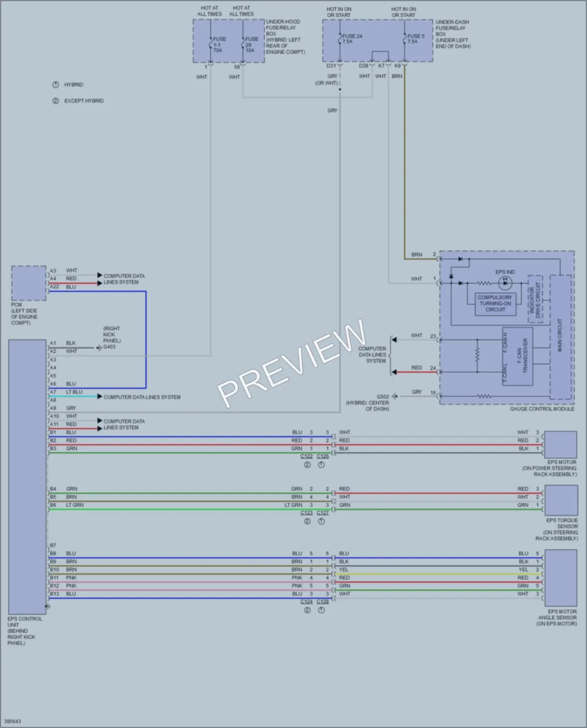 2013 Acura ILX Electronic Power Steering wiring diagram preview
