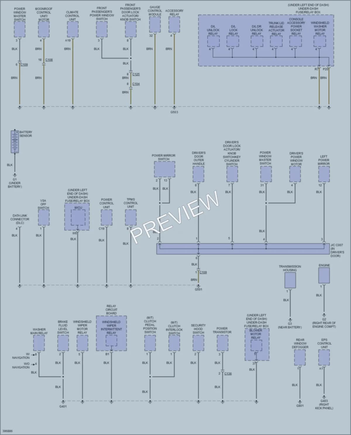 2013 Acura ILX Ground Distribution wiring diagram preview