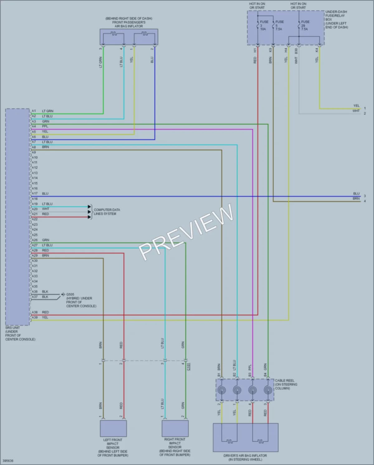 2013 Acura ILX Supplemental Restraints wiring diagram preview