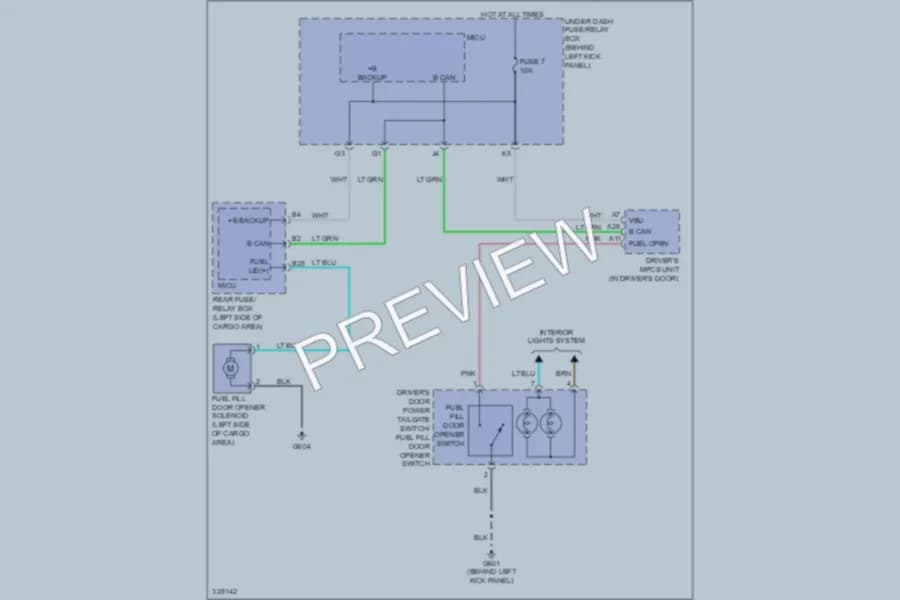 2013 Acura MDX Trunk Tailgate Fuel Door wiring diagram preview