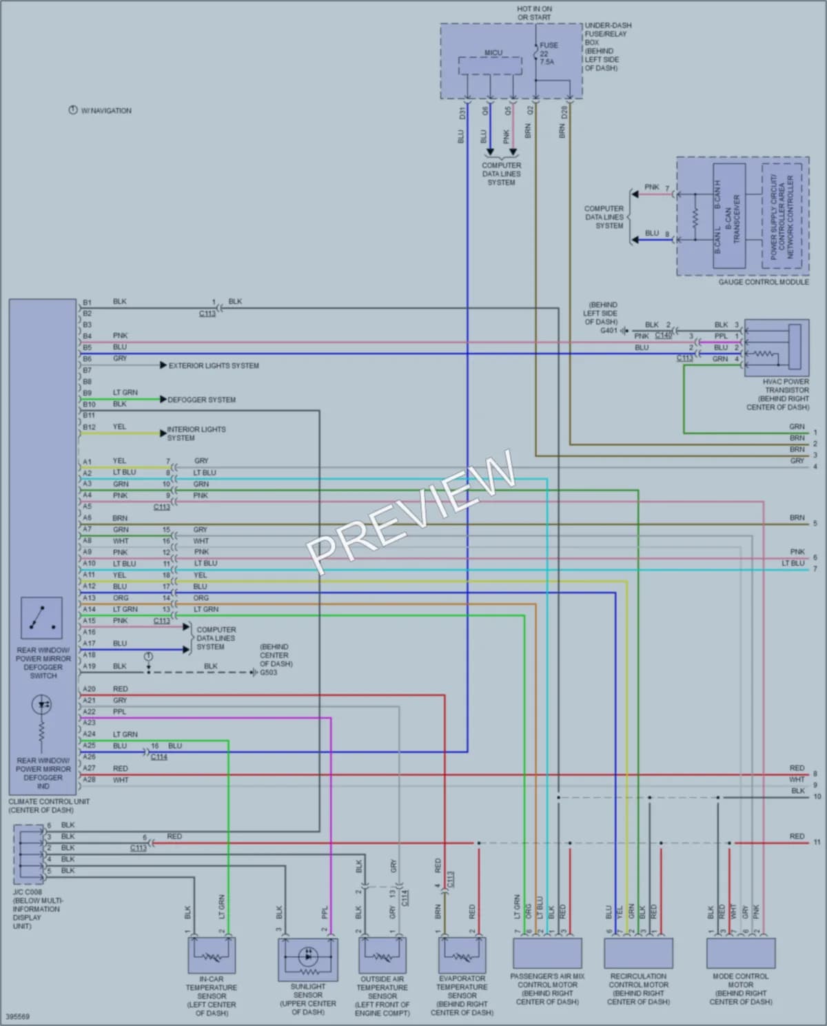 2013 Acura RDX Air Conditioning wiring diagram preview