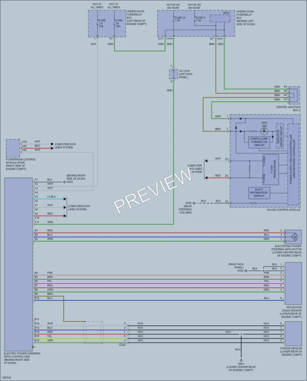 2013 Acura RDX Electronic Power Steering wiring diagram preview