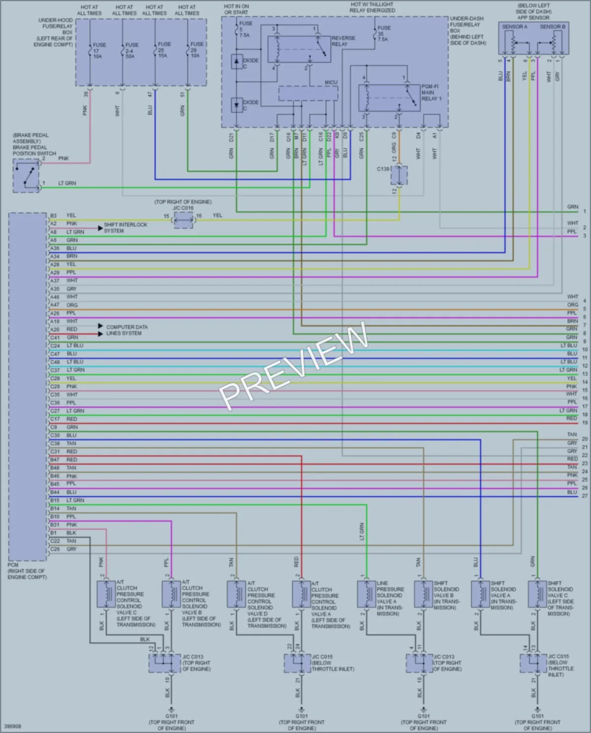 2013 Acura RDX Transmission wiring diagram preview