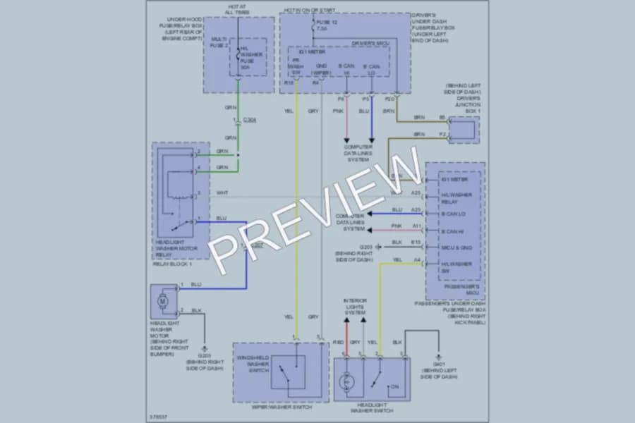 2013 Acura TL Wiper Washer wiring diagram preview
