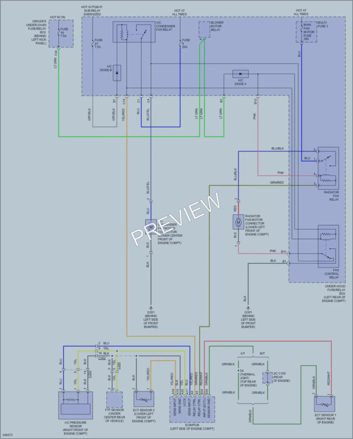 2013 Acura TSX Cooling Fan wiring diagram preview