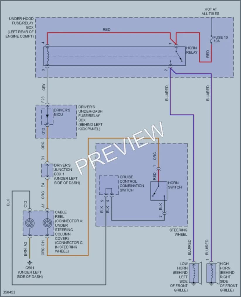2013 Acura TSX Horn wiring diagram preview