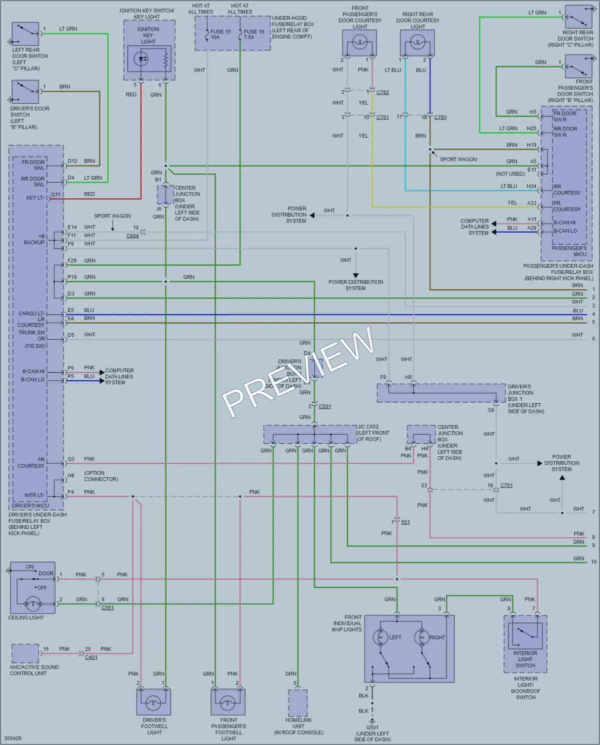 2013 Acura TSX Interior Lights wiring diagram preview