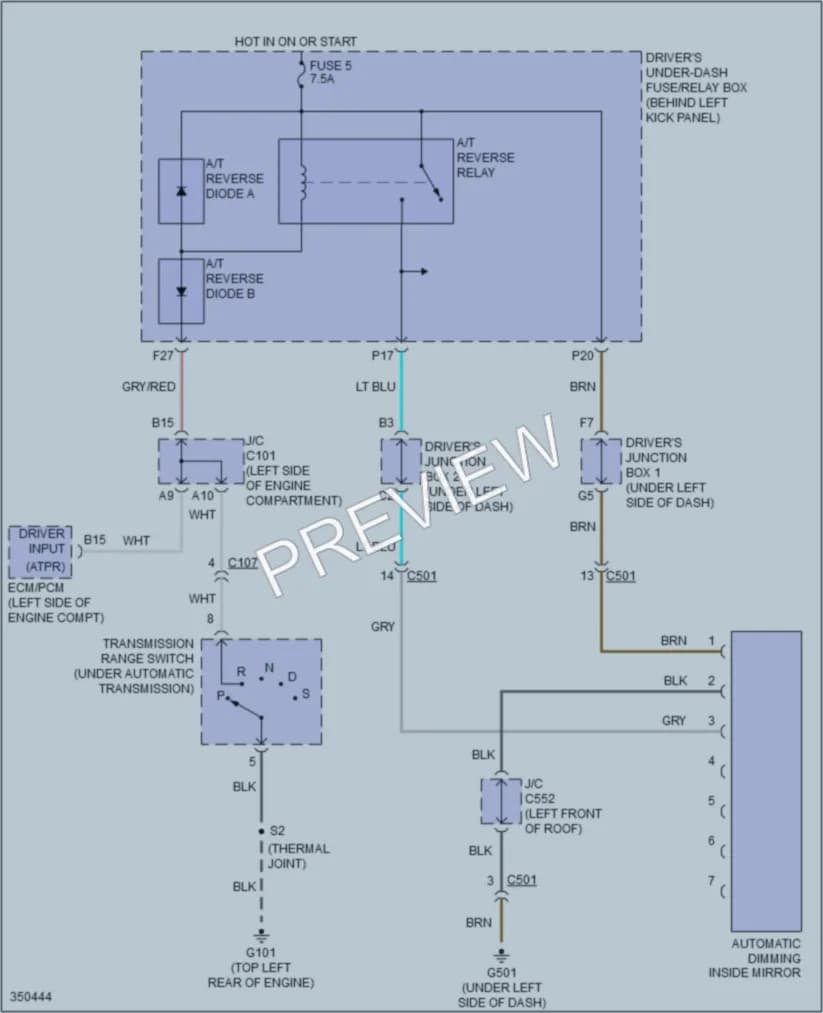 2013 Acura TSX Power Mirrors wiring diagram preview