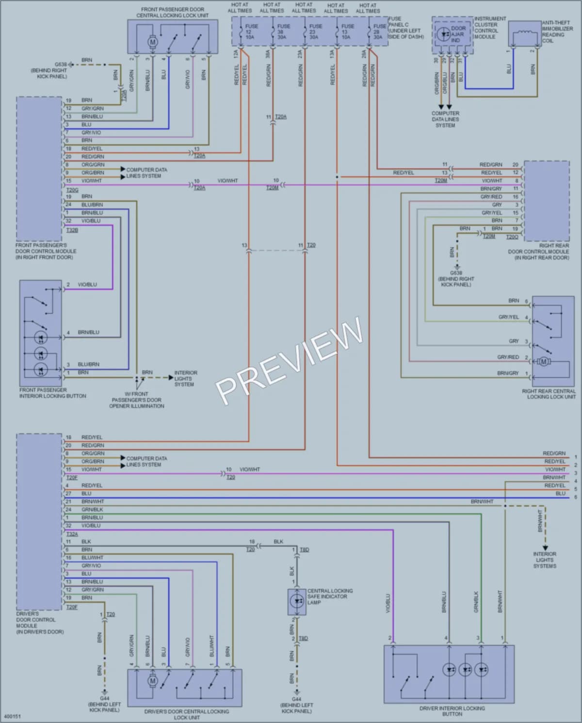 2013 Audi A3 Anti Theft wiring diagram preview