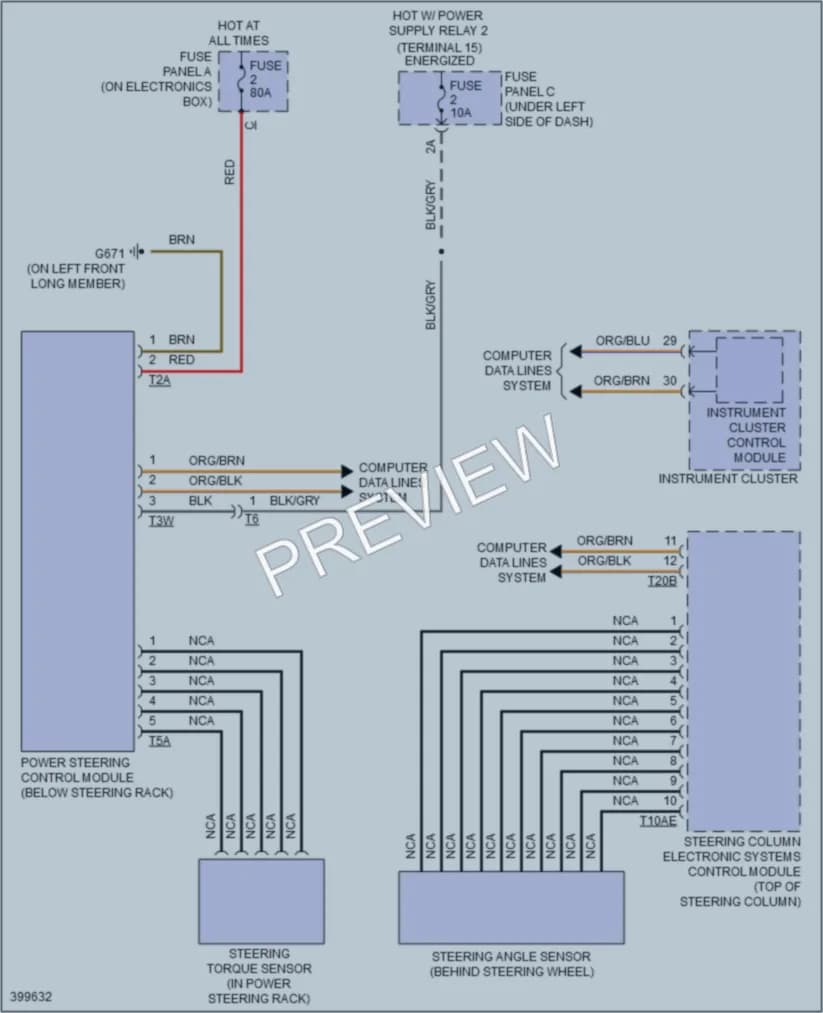 2013 Audi A3 Electronic Power Steering wiring diagram preview