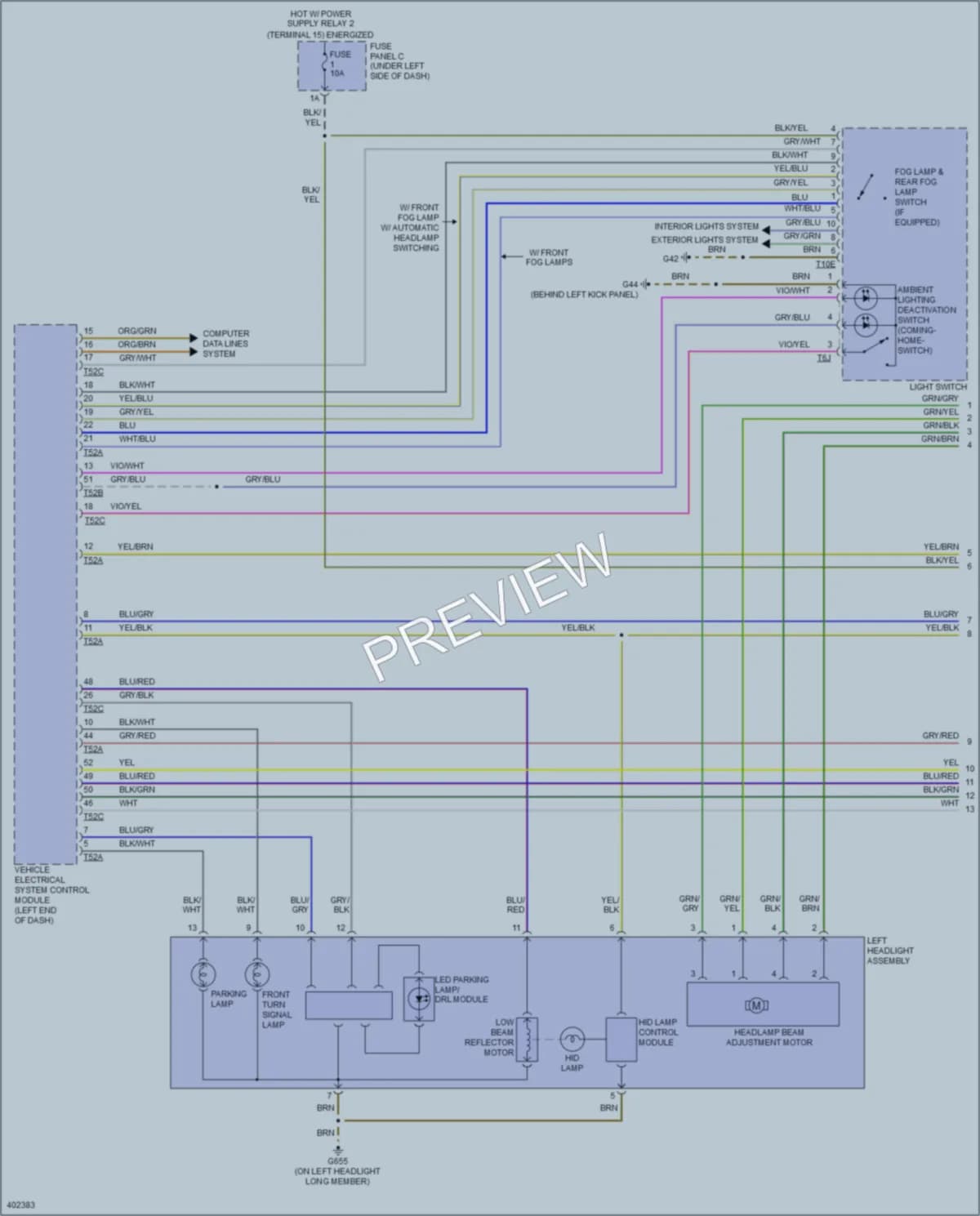 2013 Audi A3 Headlights wiring diagram preview