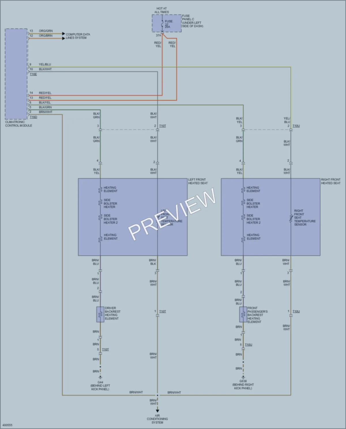 2013 Audi A3 Power Seats wiring diagram preview