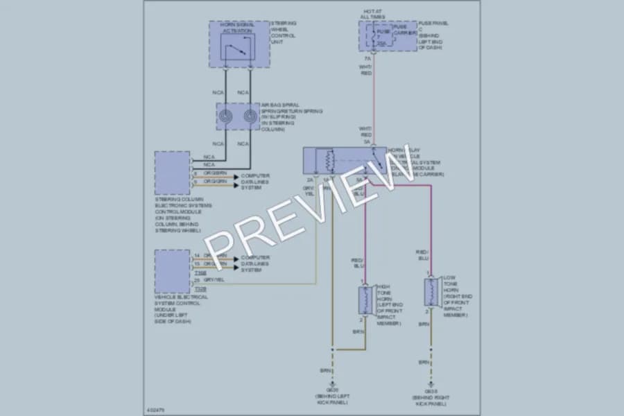 2013 Audi A4allroad Horn wiring diagram preview