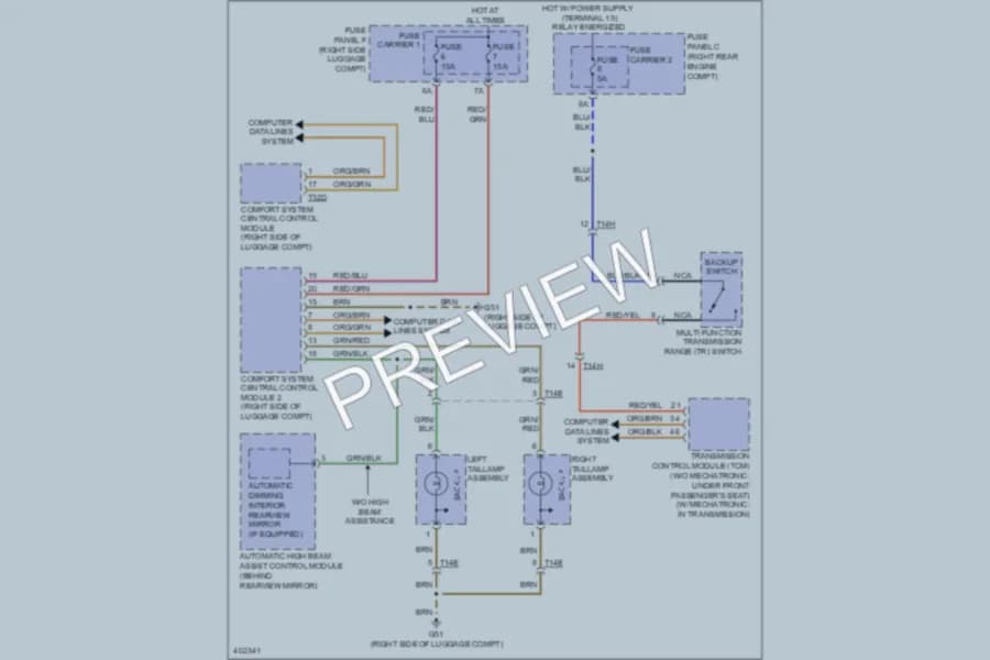 2013 Audi Q7 Exterior Lights wiring diagram preview