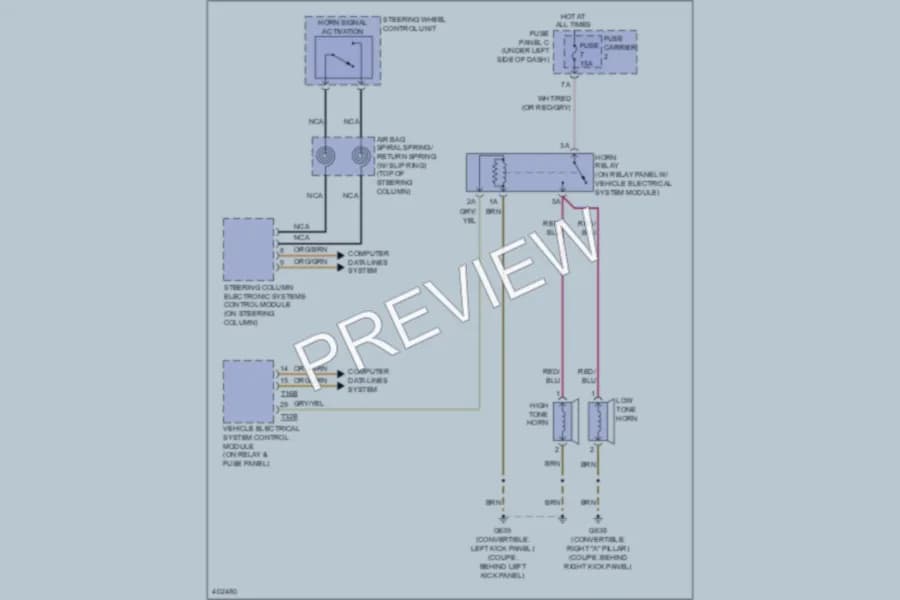 2013 Audi S5 Horn wiring diagram preview