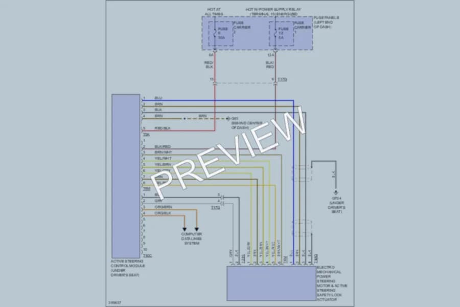 2013 Audi S6 Electronic Power Steering wiring diagram preview