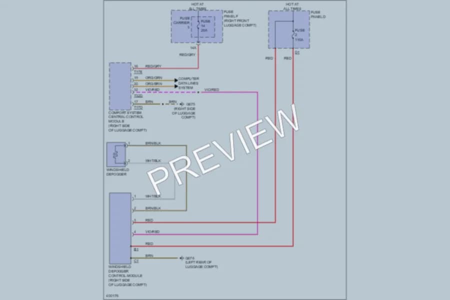 2013 Audi S8 Defoggers wiring diagram preview