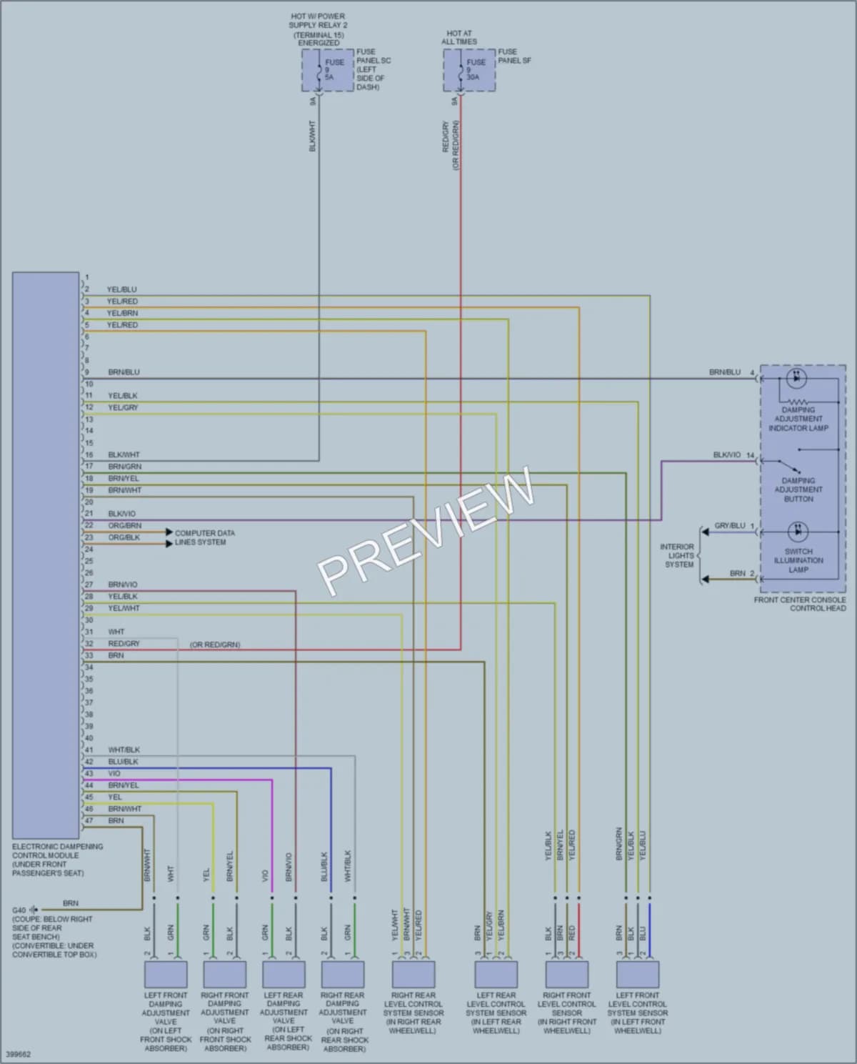 2013 Audi TTS Electronic Suspension wiring diagram preview