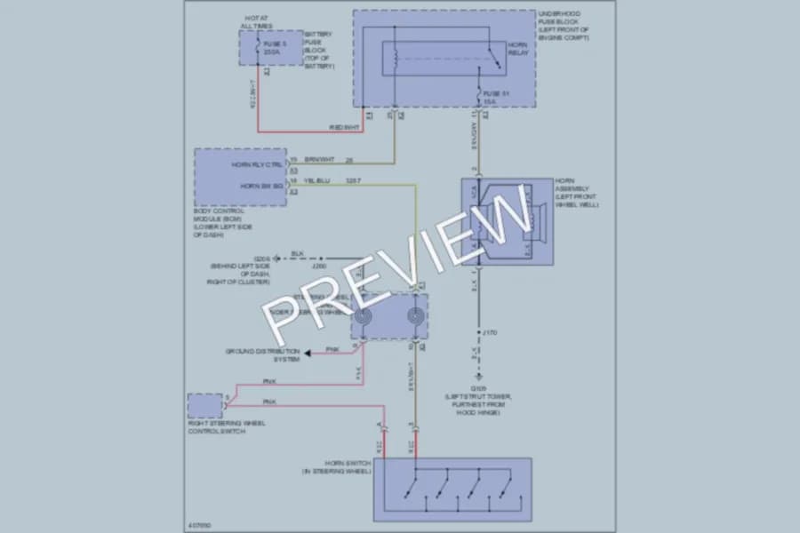 2013 Buick Regal Horn wiring diagram preview