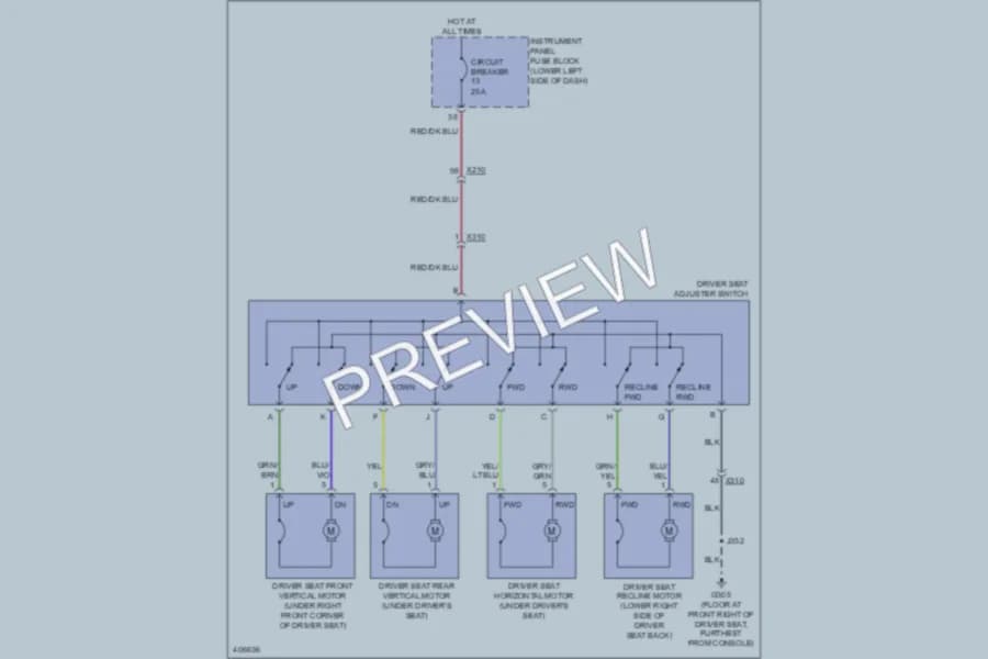 2013 Buick Regal Power Seats wiring diagram preview