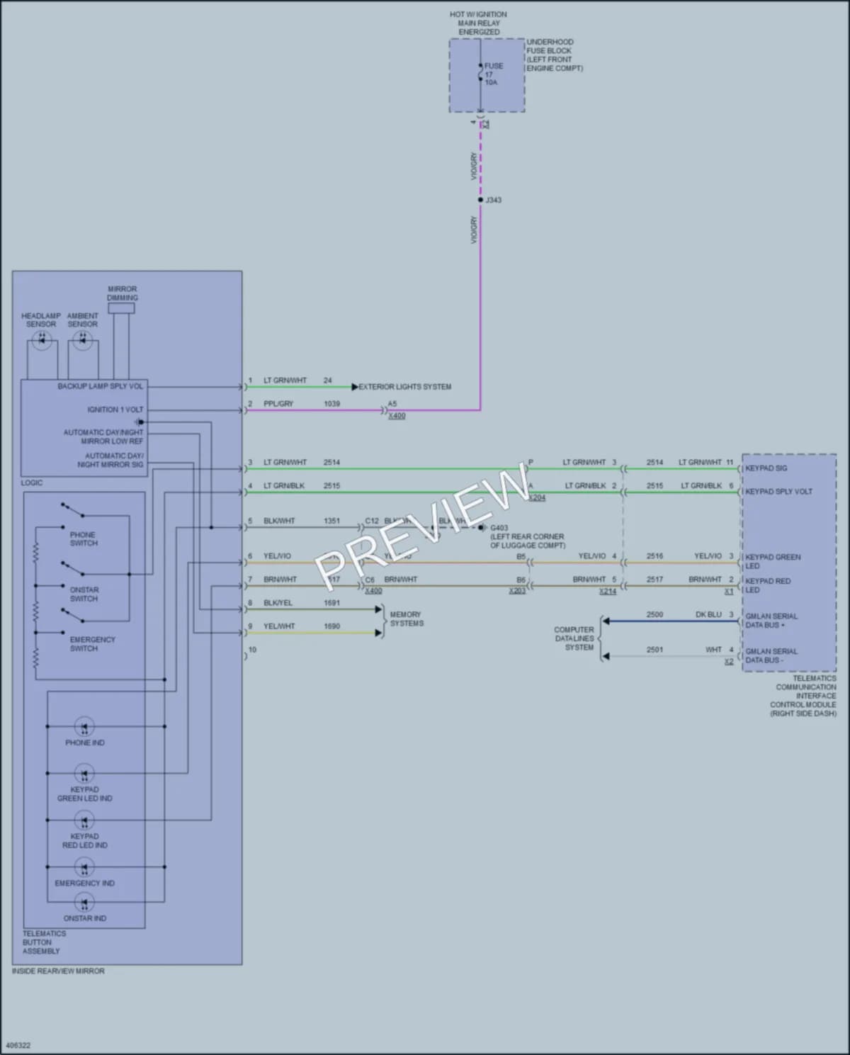 2013 Cadillac SRX Power Mirrors wiring diagram preview