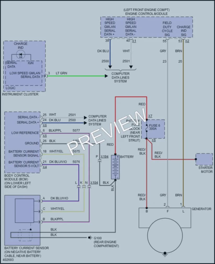 2013 Cadillac SRX Starting Charging wiring diagram preview