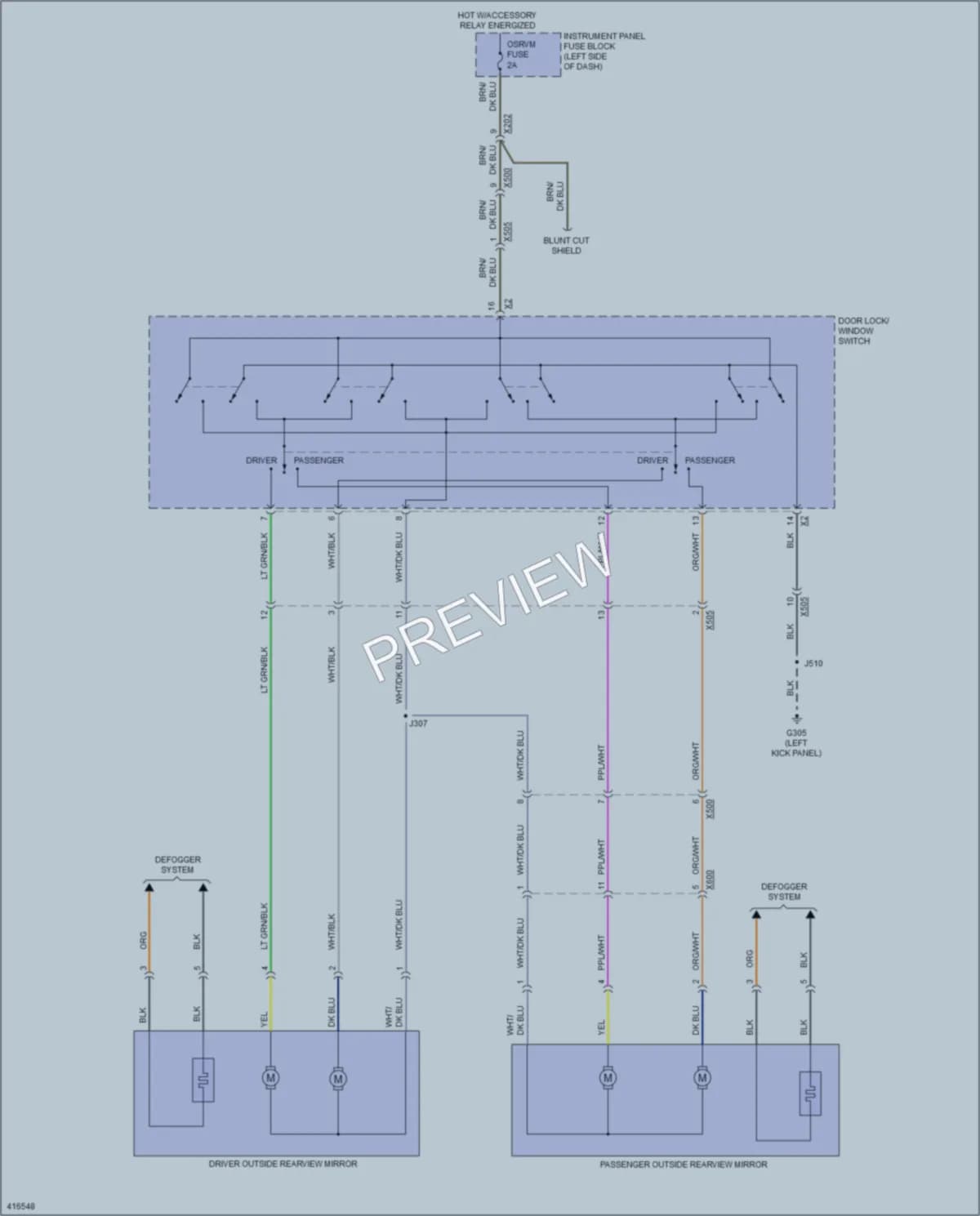 2013 Chevrolet CapricePPV Power Mirrors wiring diagram preview