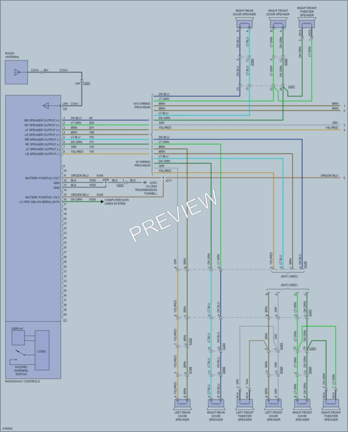 2013 Chevrolet CapricePPV Radio wiring diagram preview