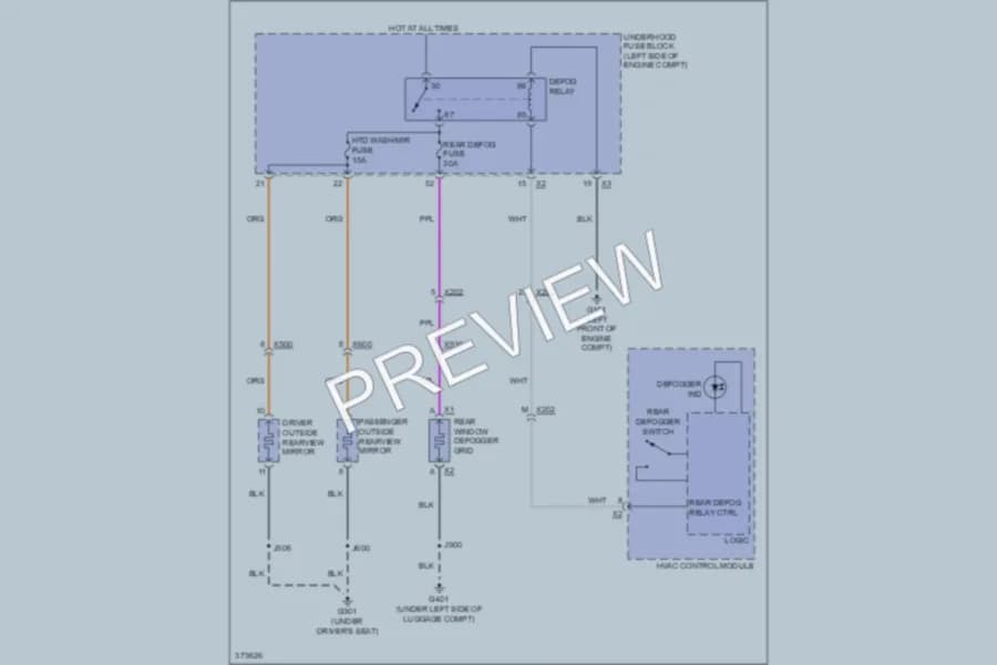 2013 Chevrolet CaptivaSport Defoggers wiring diagram preview