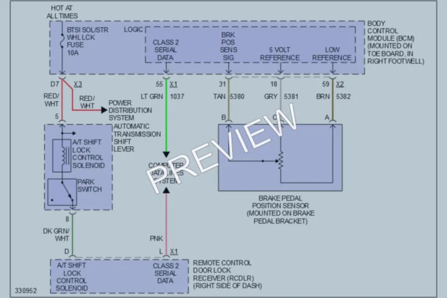 2013 Chevrolet Corvette Shift Interlock wiring diagram preview