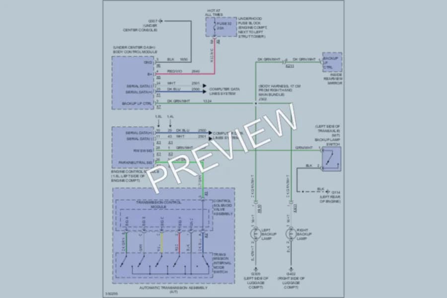 2013 Chevrolet Cruze Exterior Lights wiring diagram preview