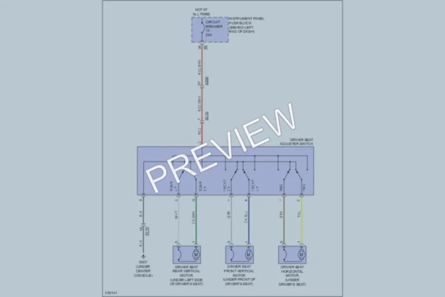2013 Chevrolet Cruze Power Seats wiring diagram preview