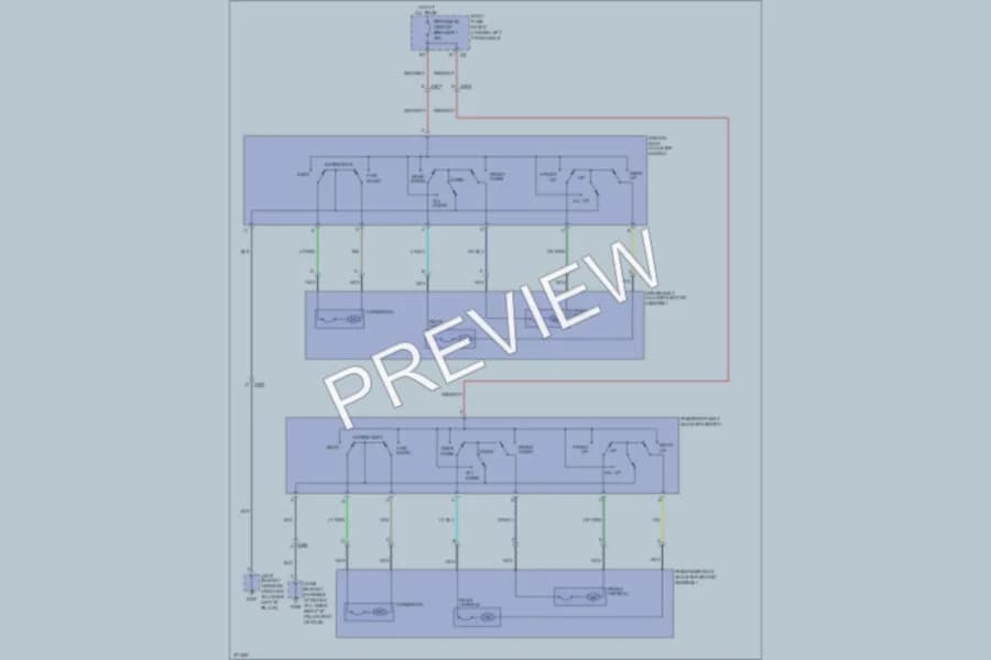2013 Chevrolet G3500 Power Seats wiring diagram preview with protected circuit layout