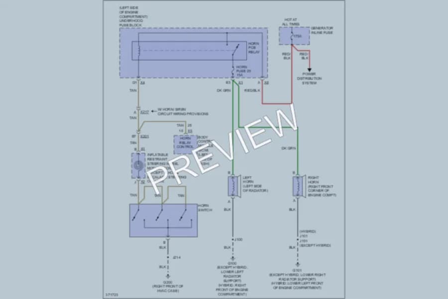 2013 Chevrolet Tahoe Horn wiring diagram preview