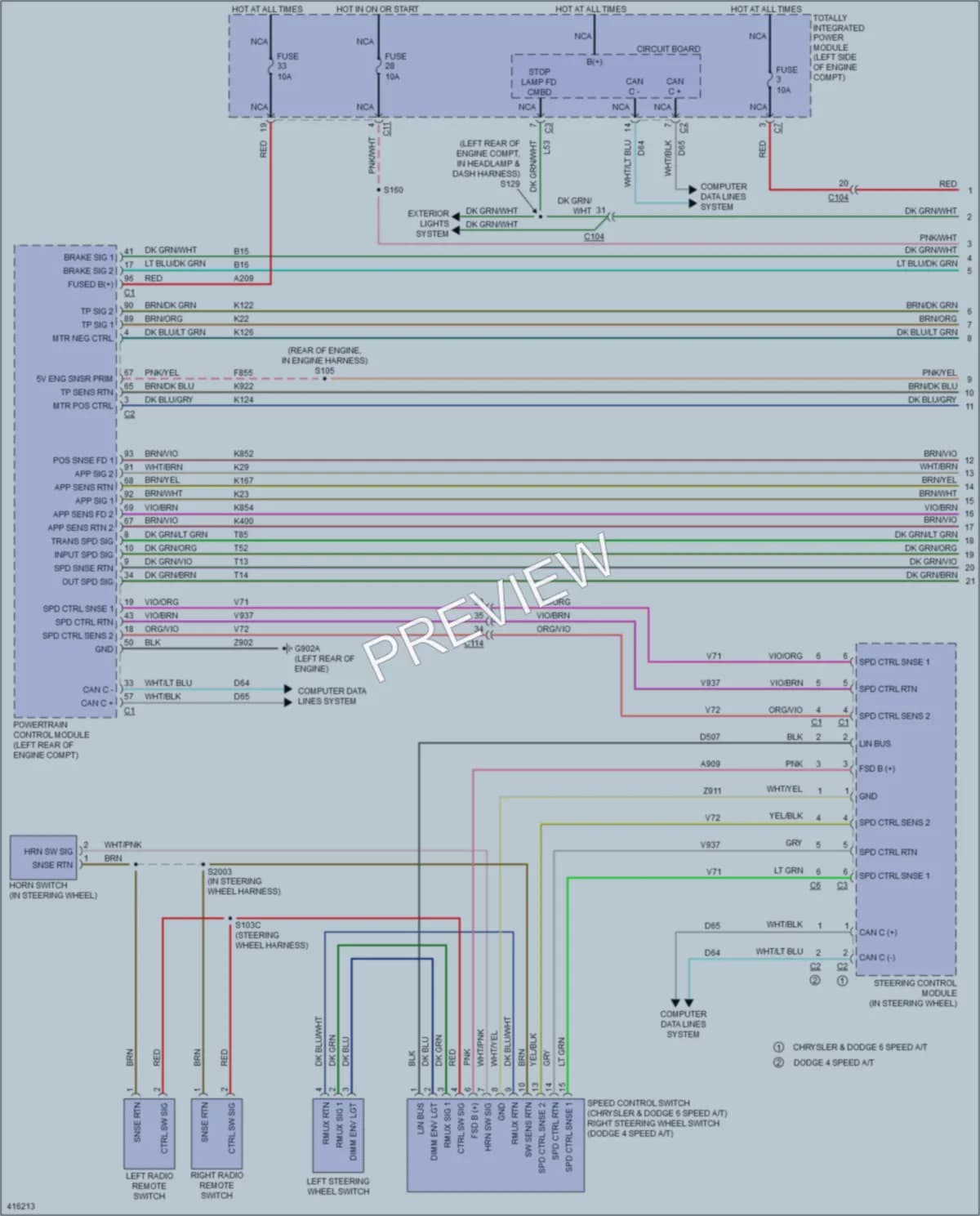 2013 Chrysler 200 Cruise Control wiring diagram preview
