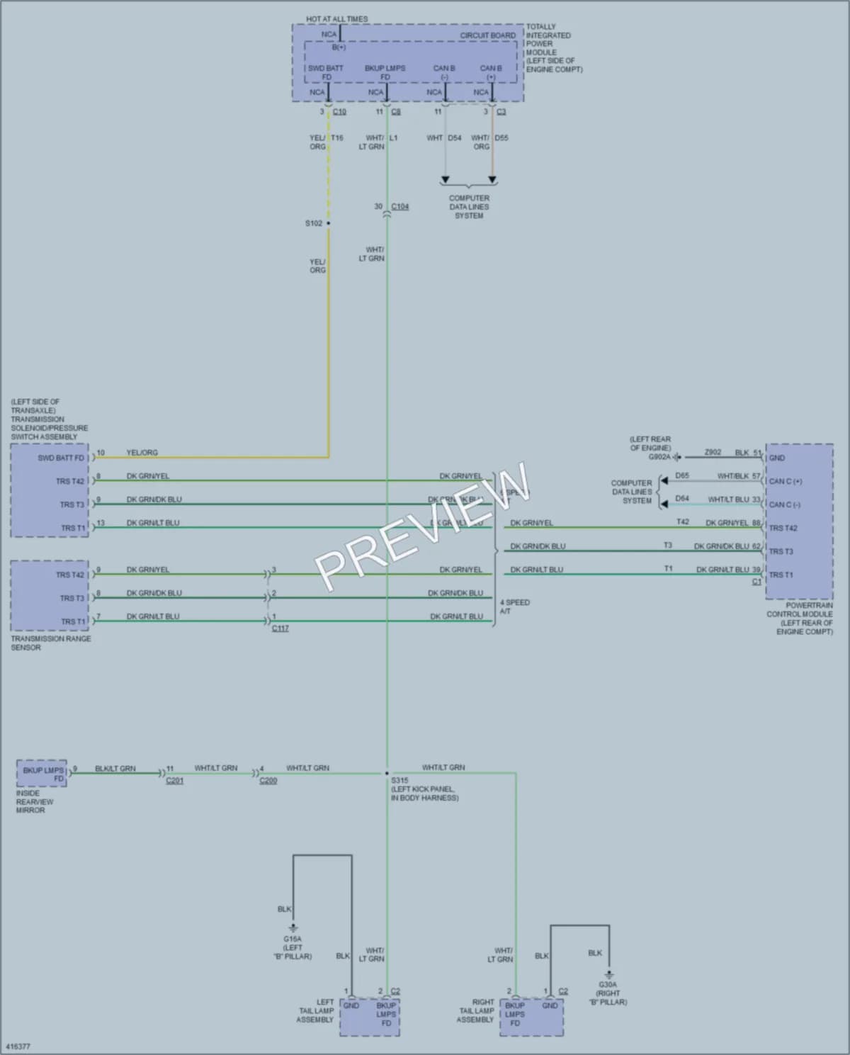 2013 Chrysler 200 Exterior Lights wiring diagram preview