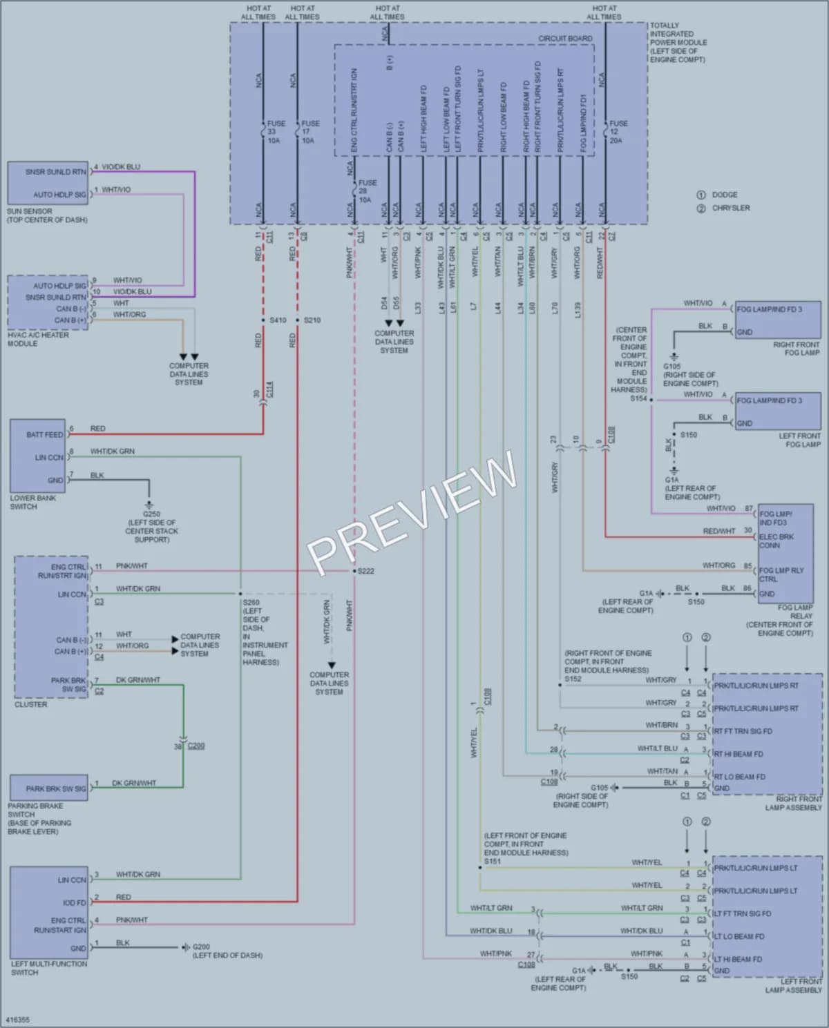 2013 Chrysler 200 Headlights wiring diagram preview