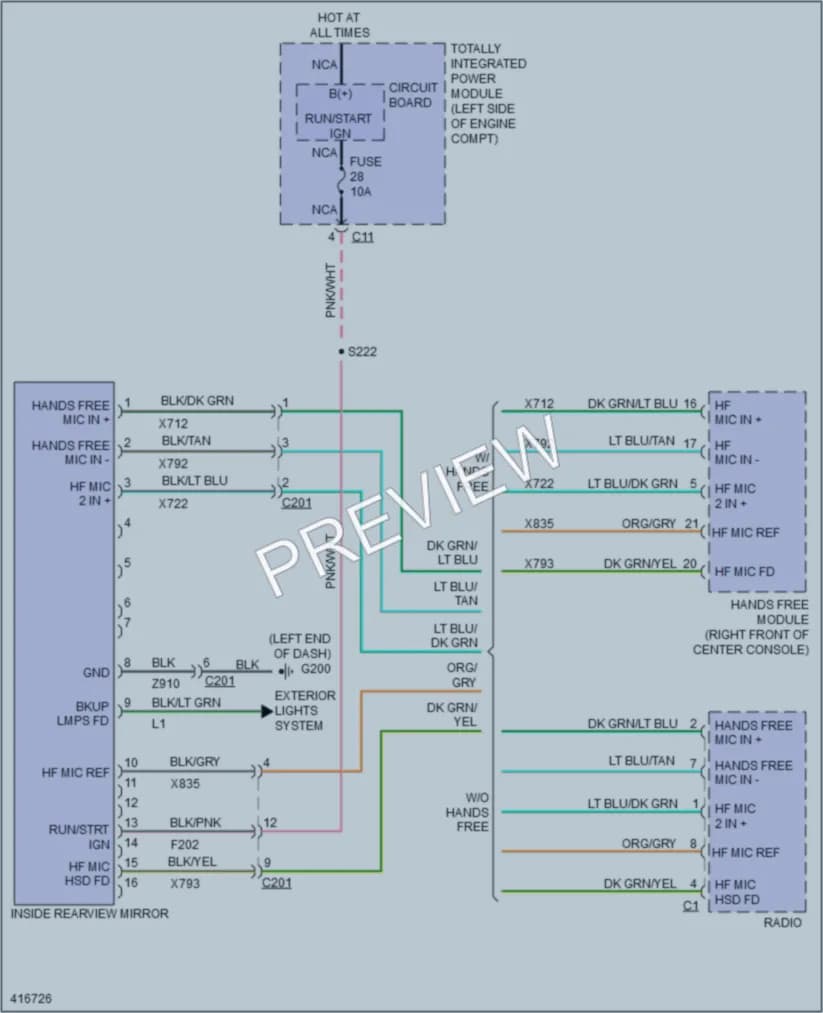 2013 Chrysler 200 Power Mirrors wiring diagram preview