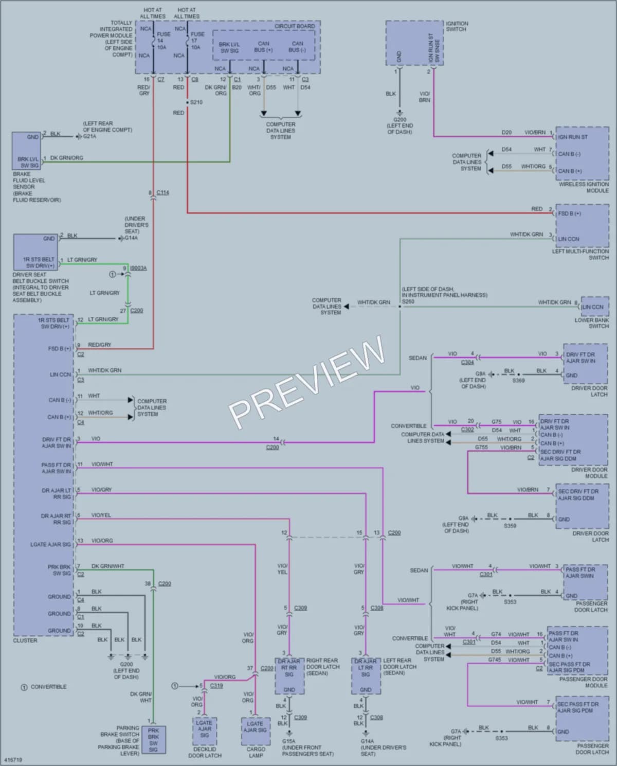 2013 Chrysler 200 Warning Systems wiring diagram preview