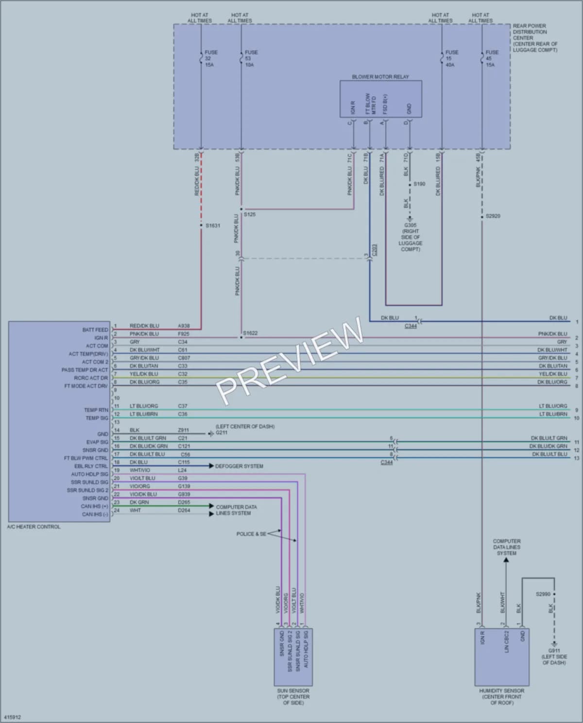 2013 Chrysler 300 Air Conditioning wiring diagram preview