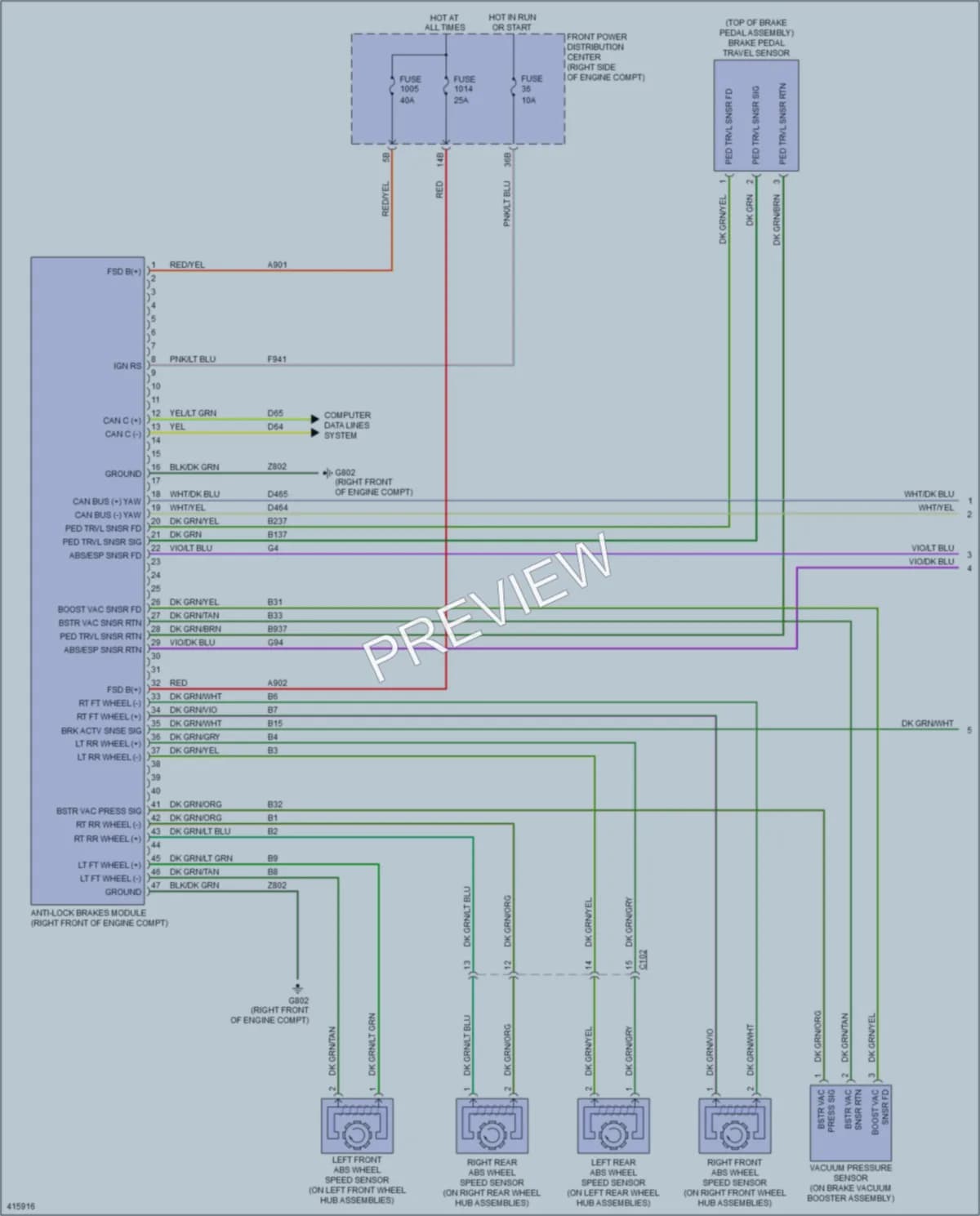 2013 Chrysler 300 Anti Lock Brakes wiring diagram preview