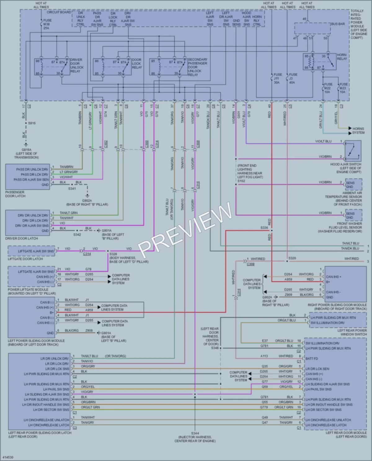 2013 Chrysler TownCountry Anti Theft wiring diagram preview