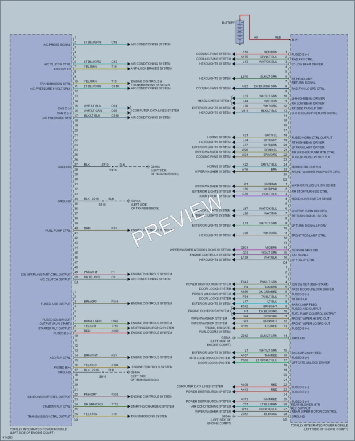 2013 Chrysler TownCountry Body Control Modules wiring diagram preview