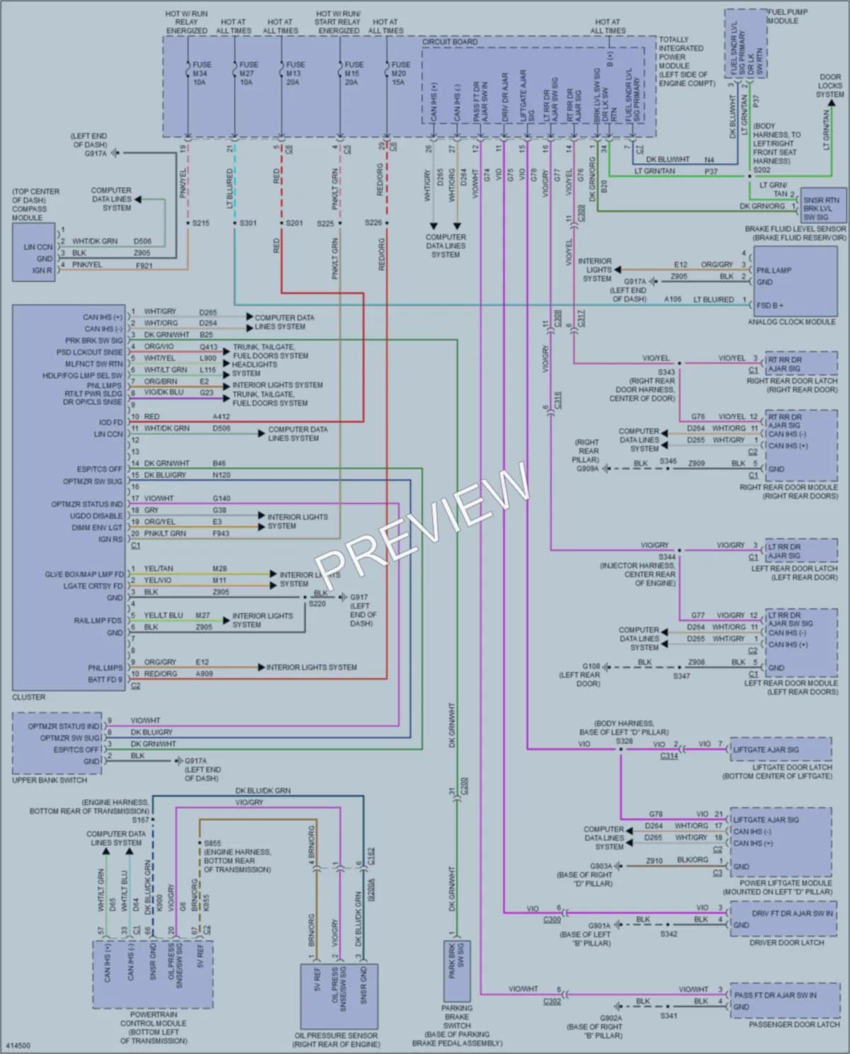 2013 Chrysler TownCountry Instrument Cluster wiring diagram preview